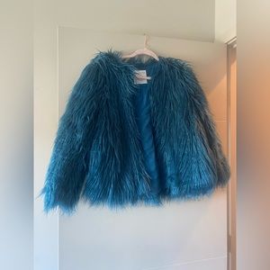 Zara girl blue shag jacket